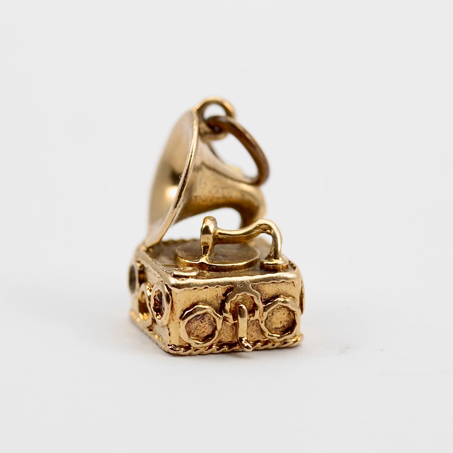 Vintage 9ct Gold Gramophone Charm, 1975
