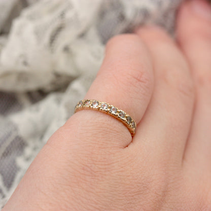 Vintage 9ct Gold Colourless Quartz Eternity Ring, 1970s