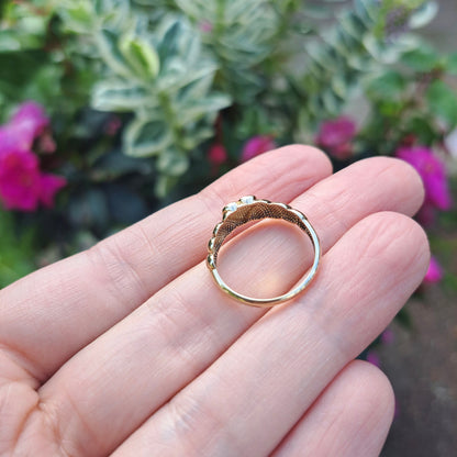 Vintage 9ct Gold Puffy Twist Heart Ring, c1980s