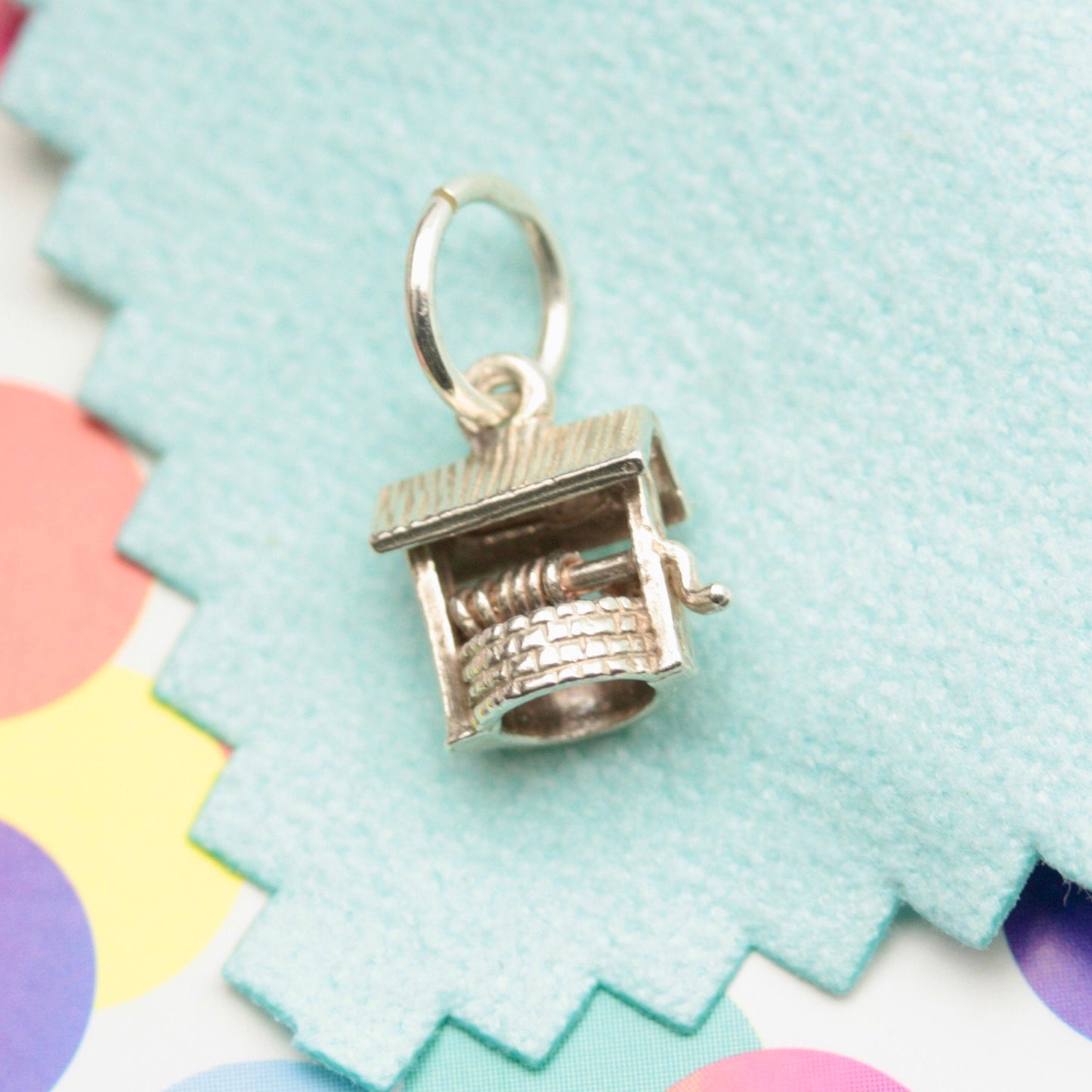 Tiny Vintage Silver Wishing Well Charm