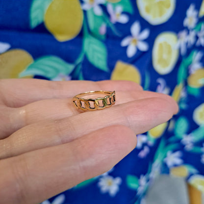 Vintage 9ct Gold Chain Link Style Ring, c1980s