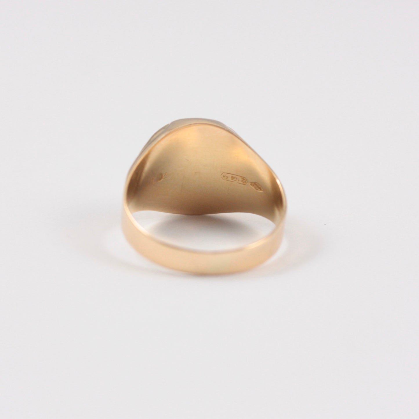 Modern Pre-owned Italian Two Tone 18ct Gold Anchor Signet Ring