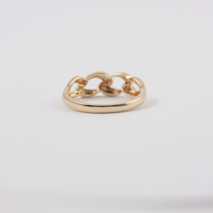 Pre-owned 9ct Gold Diamond Curb Chain Ring