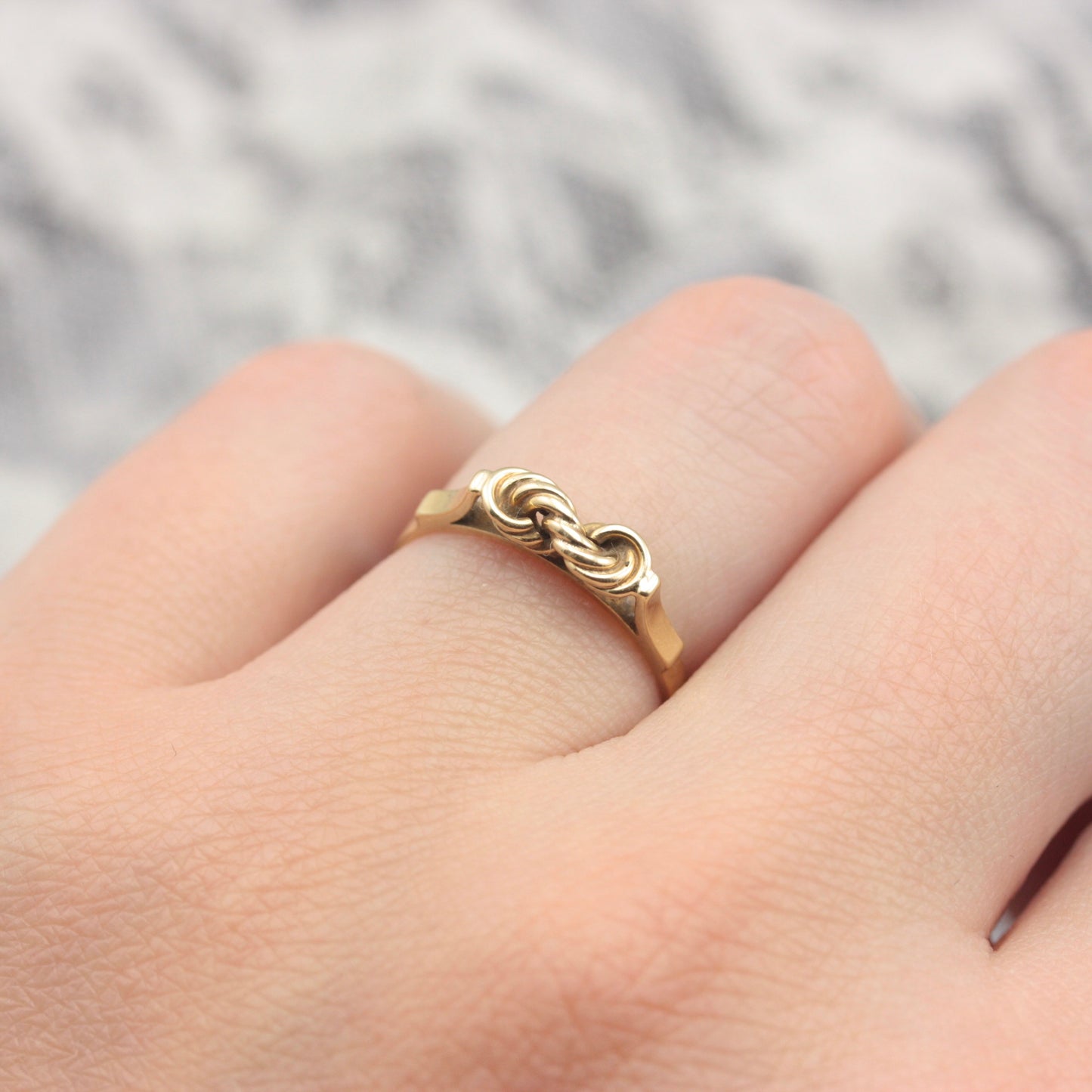 Vintage 14ct Yellow Gold Knot Front Ring, 14K Gold, Size M 1/5