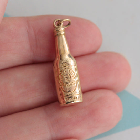 Vintage 9ct Gold Guinness Bottle Charm, 1969