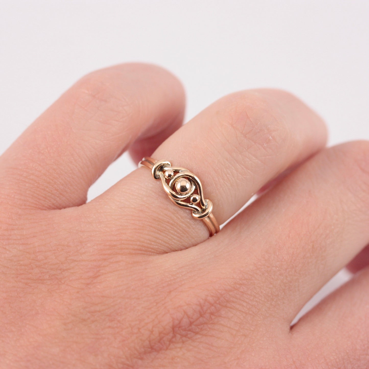 Antique Victorian 9ct Gold Keeper Knot Ring, 1896