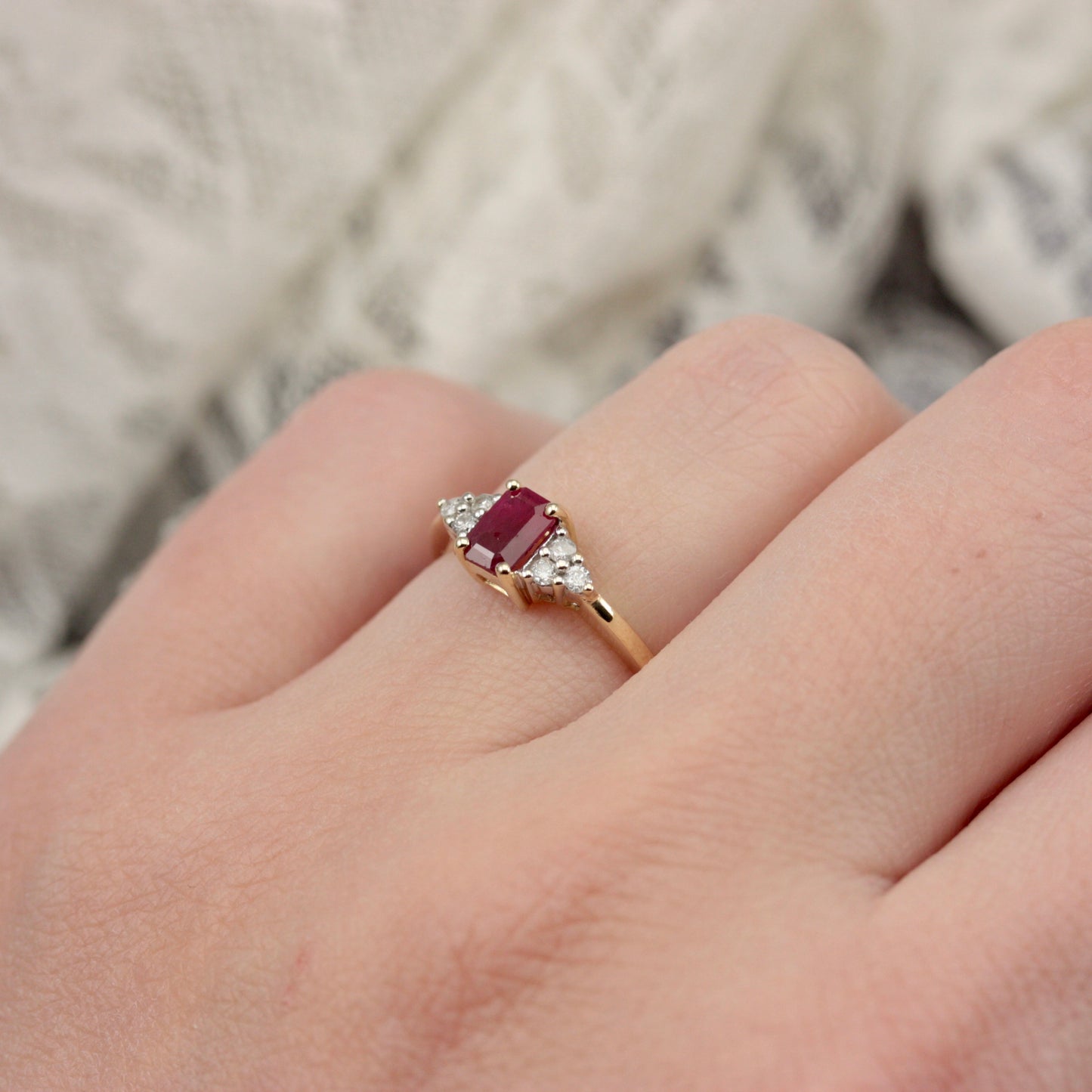 Pre-owned 9ct Gold Ruby and Diamond Ring