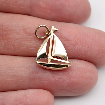 Vintage 9ct Gold Sailboat Charm, 1978