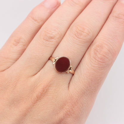 Antique 9ct Gold Carnelian Ring, 1918