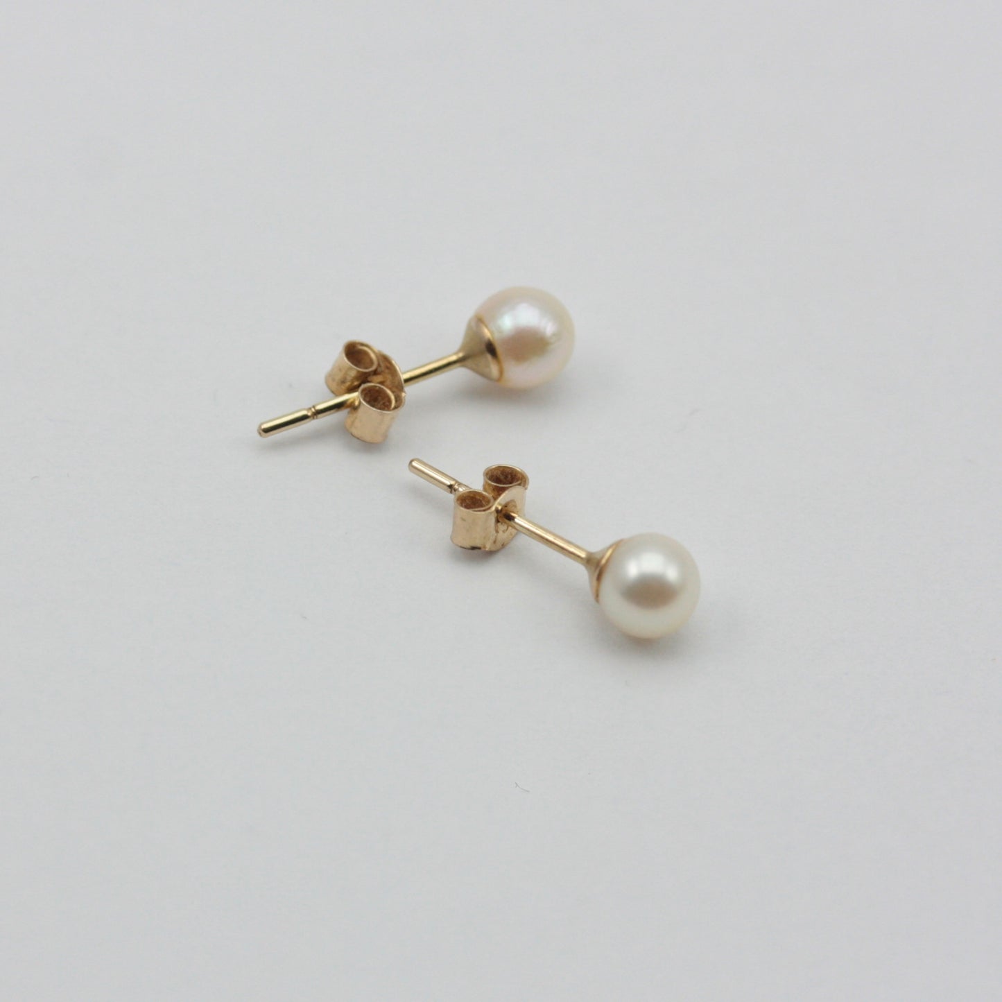 Vintage 9ct Gold 4mm Freshwater Pearl Stud Earrings, 1980s