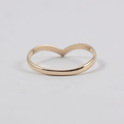 Dainty Vintage 9ct Gold Wishbone Ring, 1988