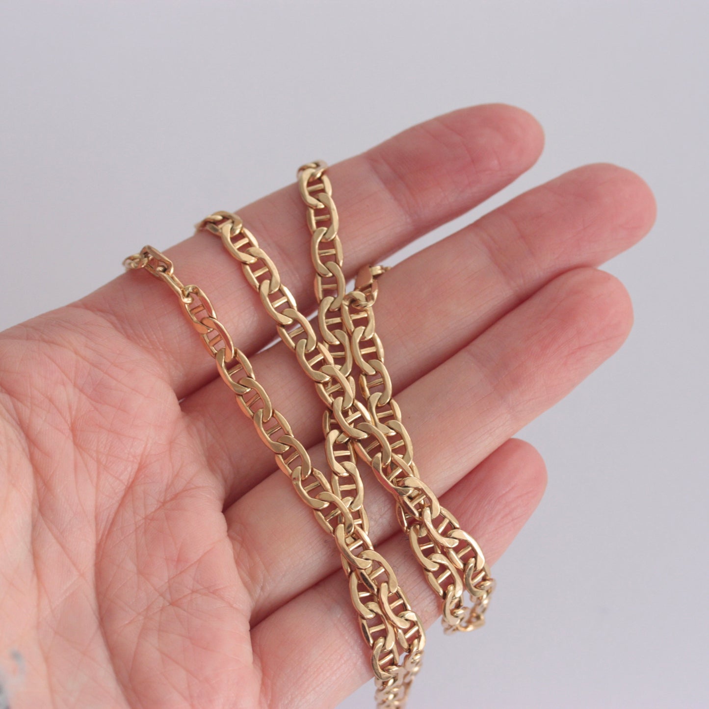 Pre-owned 9ct Gold Anchor Chain Necklace, 20 Inches