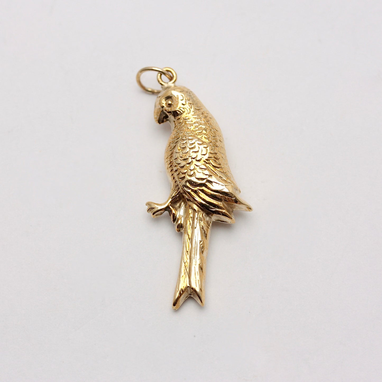 Vintage Large 9ct Gold Bird / Parrot Charm, 1966