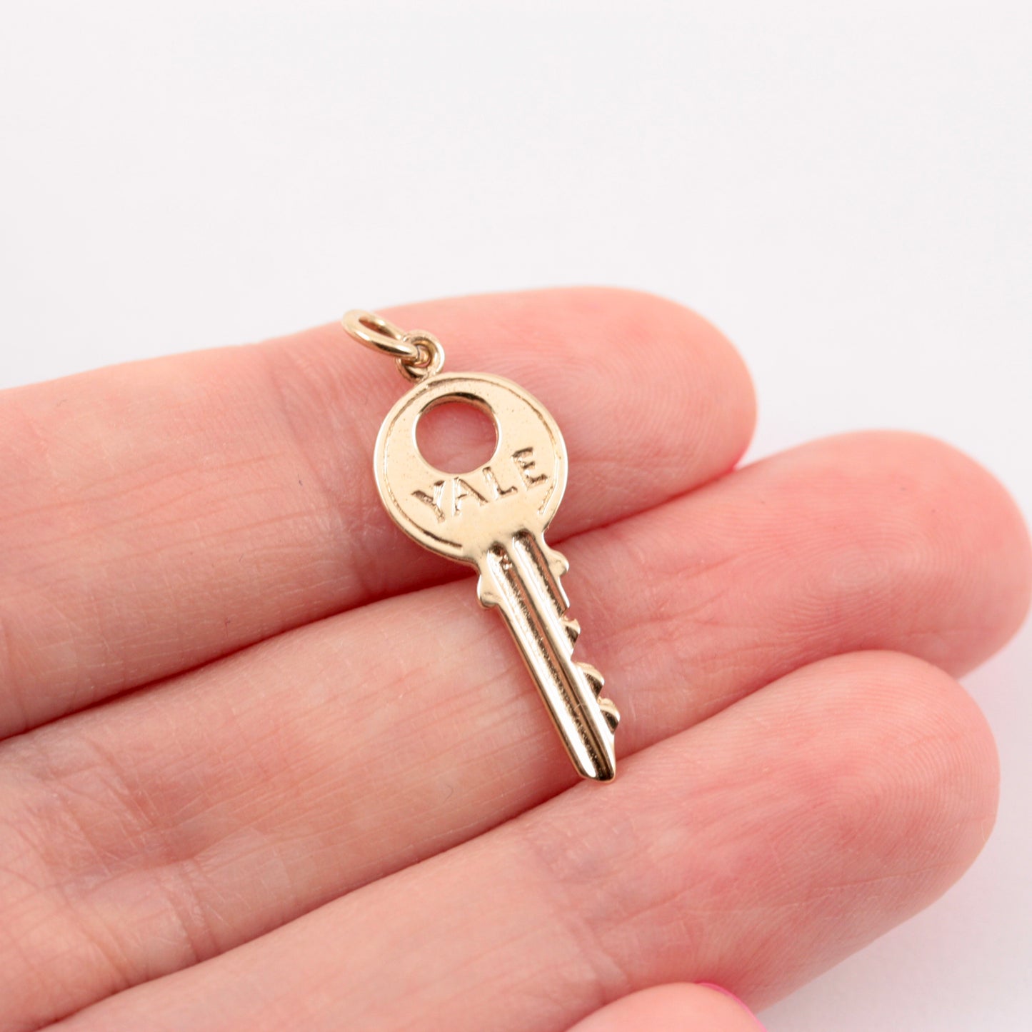 Vintage 9ct Gold Yale Key Charm, 1967