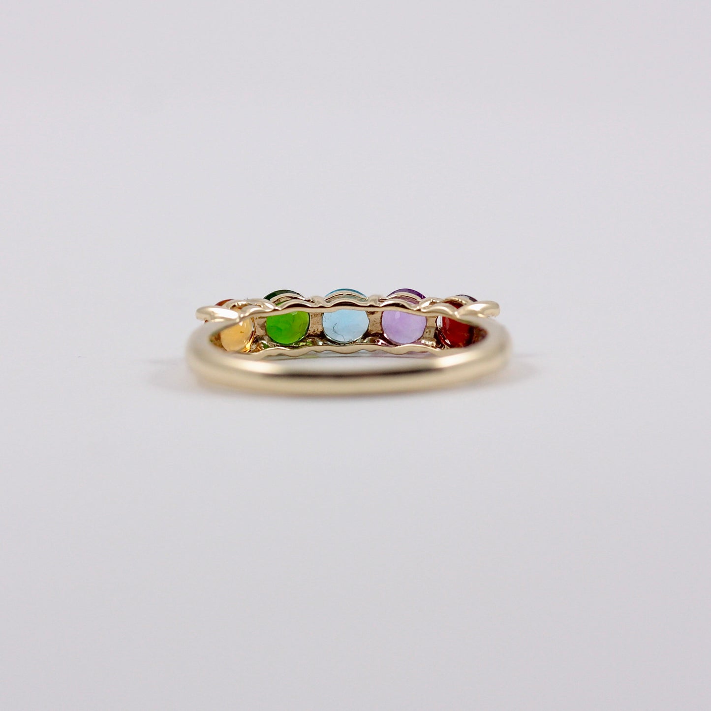 Pre-owned 9ct Gold Rainbow Gemstone 5 Stone Ring