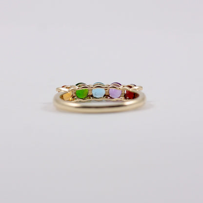 Pre-owned 9ct Gold Rainbow Gemstone 5 Stone Ring