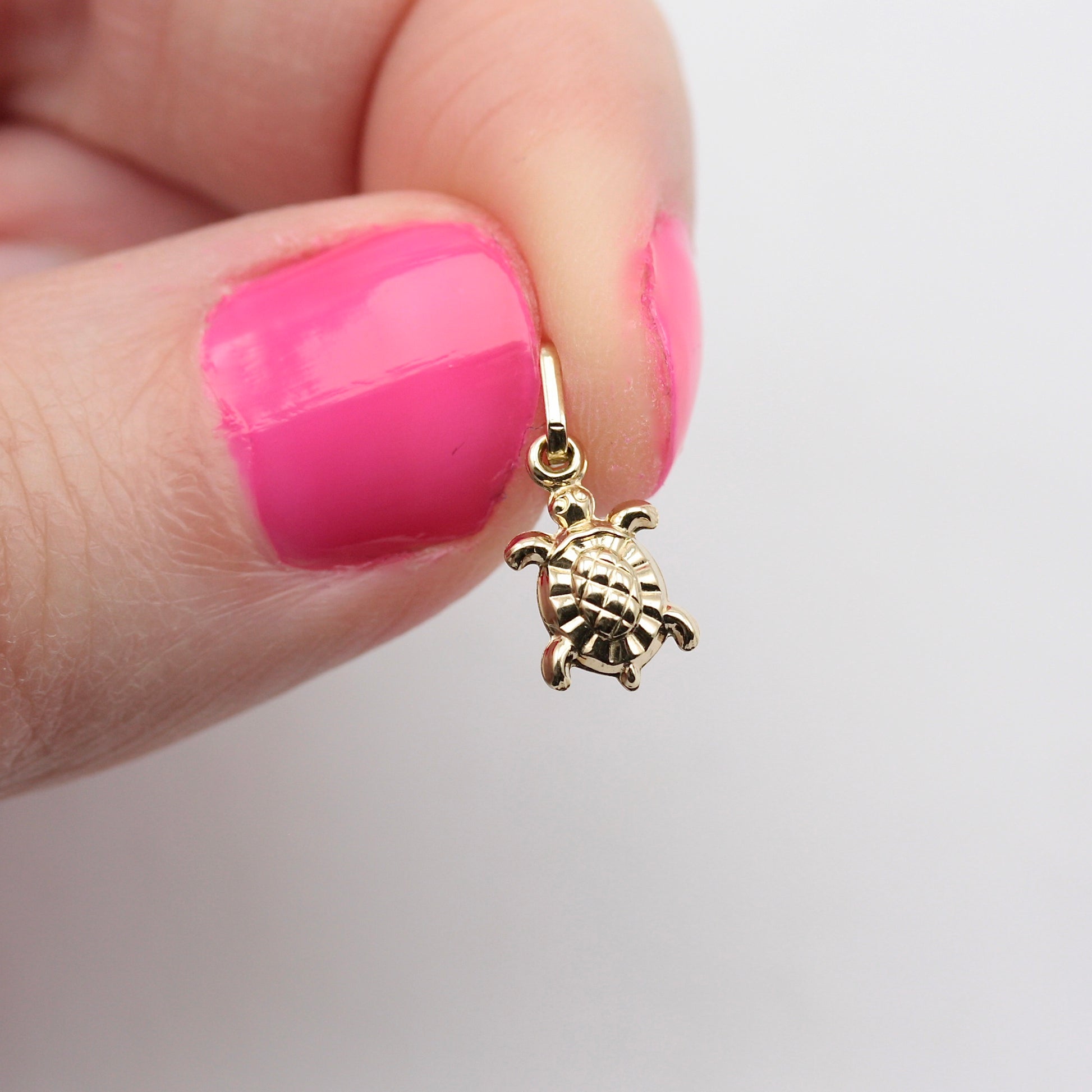 Tiny Puffy 9ct Gold Turtle Charm