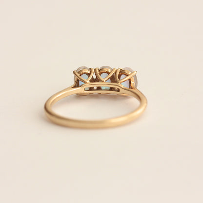 Pre-owned 9ct Gold Mystic Topaz Three Stone Ring