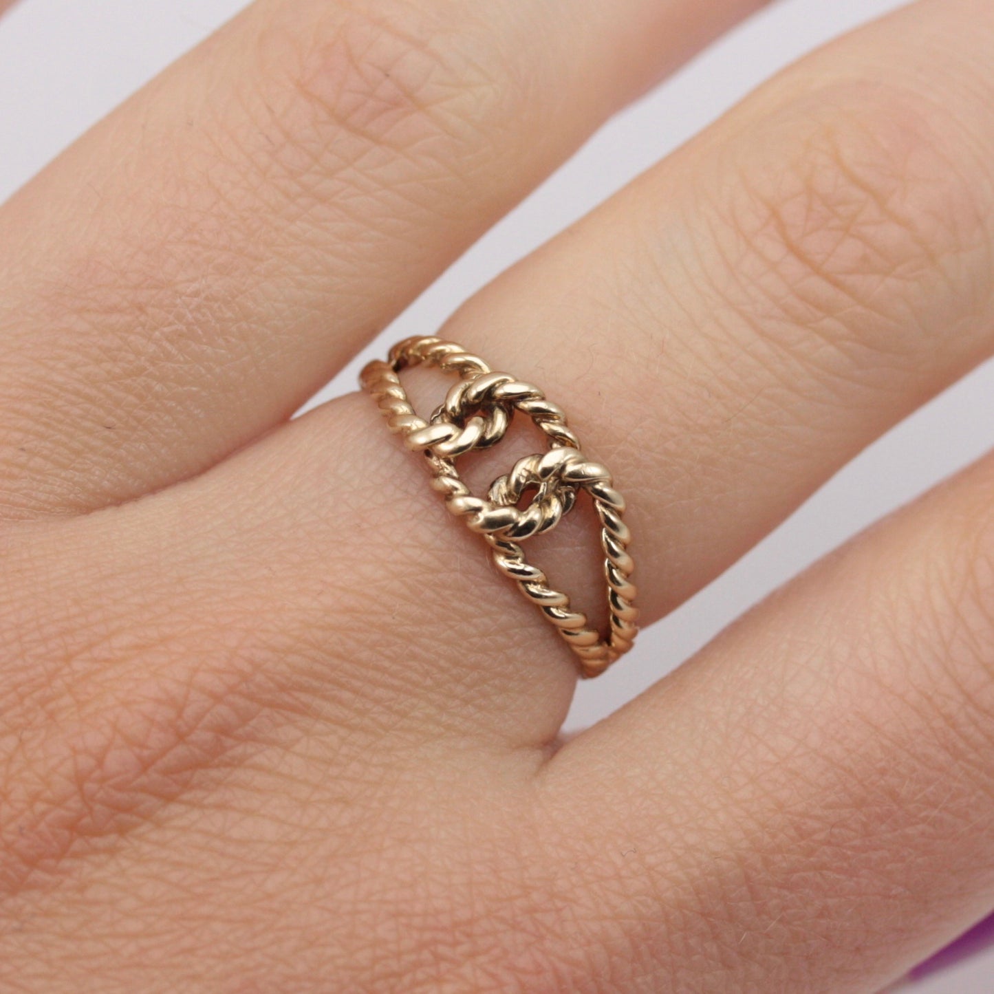 Vintage 9ct Gold Rope Knot Ring, 1978