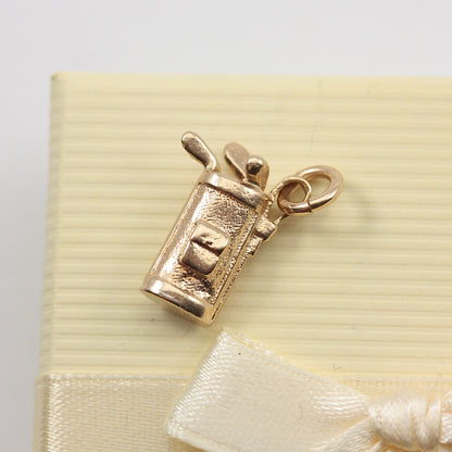 Vintage 9ct Gold Golf Club Set Charm, 1967