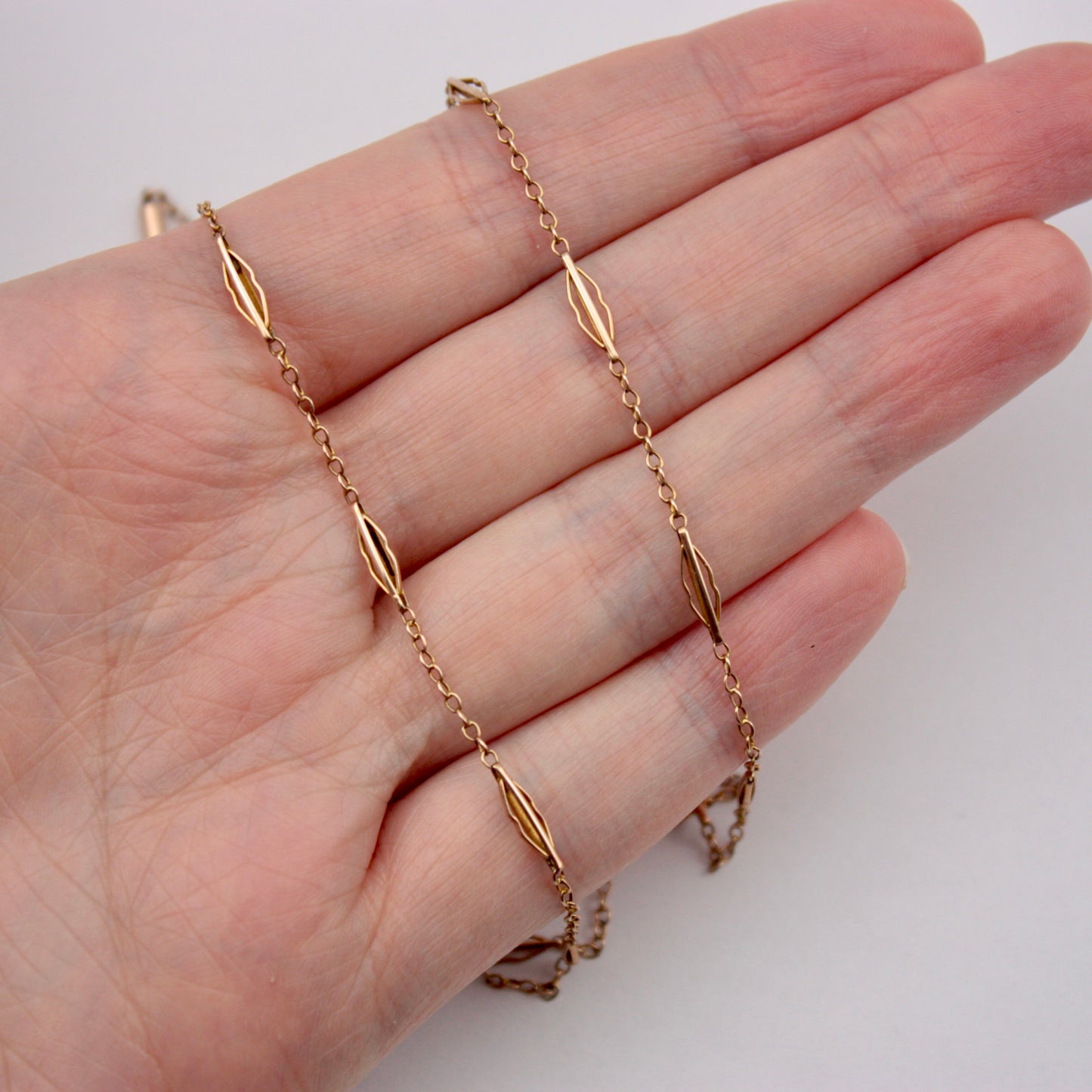 Delicate Antique Yellow Gold Fancy Link Necklace