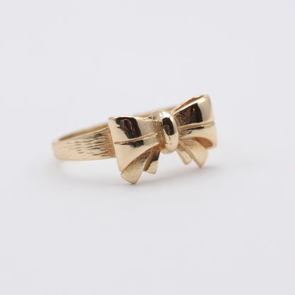 Vintage 9ct Gold Bow Ring, 1988
