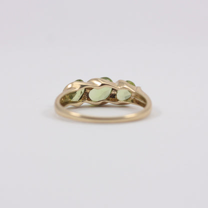 Pre-owned 9ct Gold Peridot Three Stone Ring