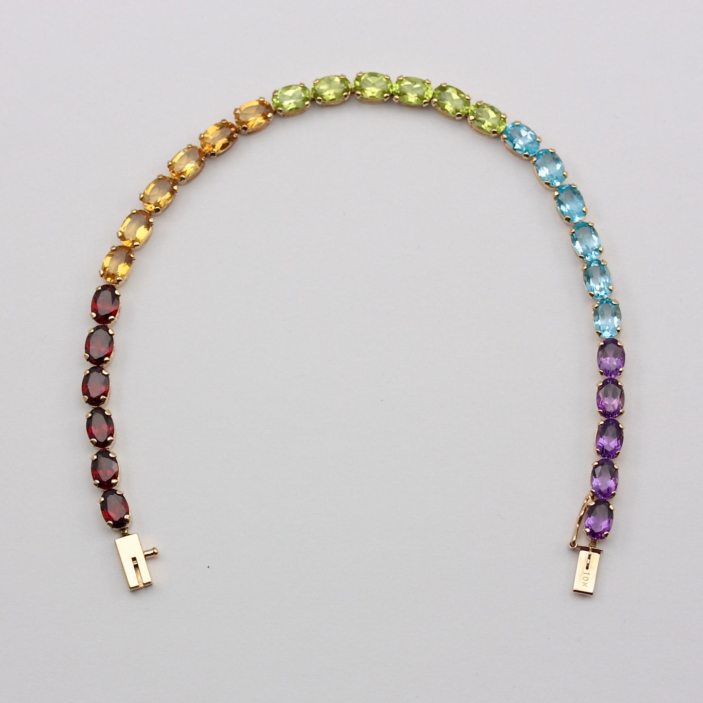 Vintage 9ct Gold Rainbow Gemstone Bracelet, 1998