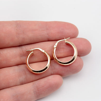 Pre-owned 9ct Gold Chunky Plain Hoop Earrings, Medium