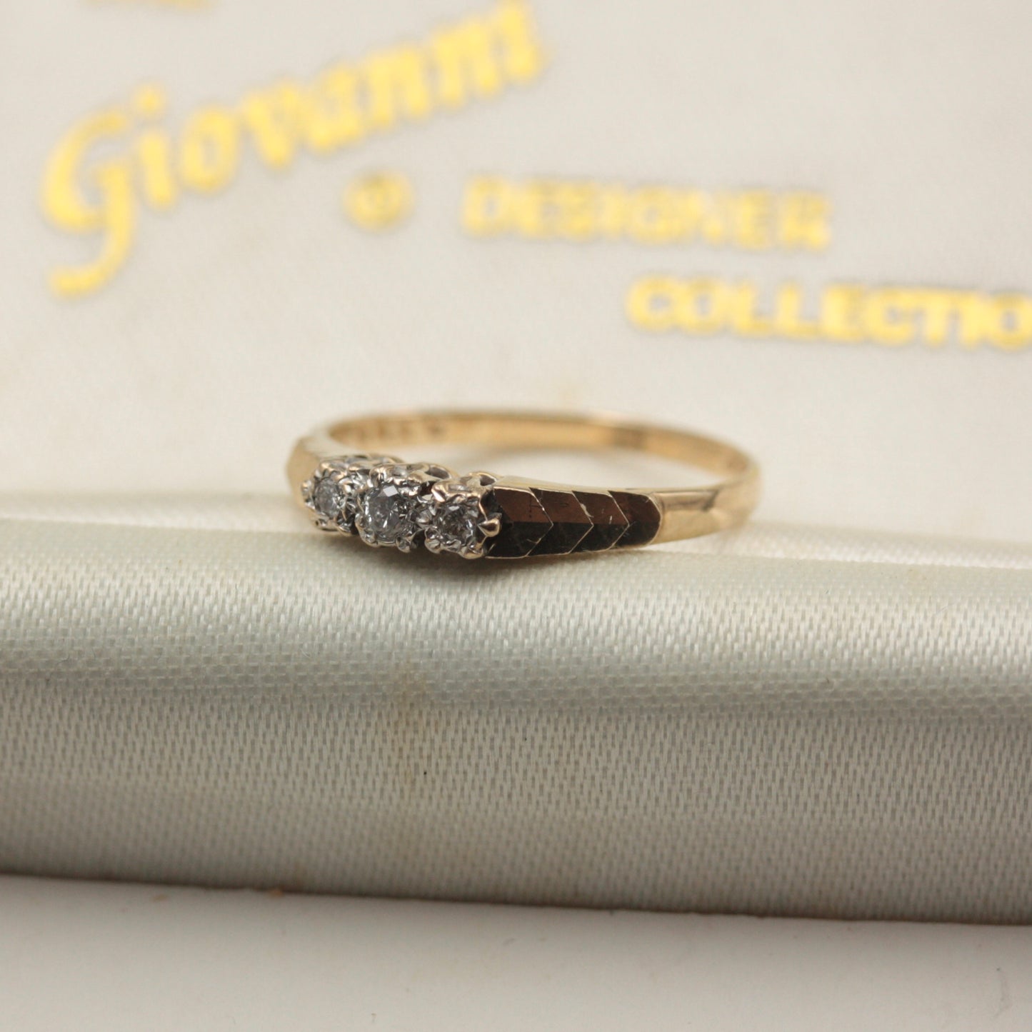 Vintage 9ct Gold Diamond Three Stone Ring, 1989