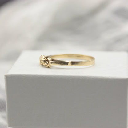 Vintage 14ct Yellow Gold Knot Front Ring, 14K Gold, Size M 1/5