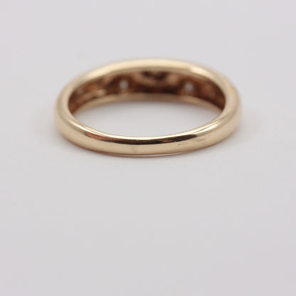 Pre-owned 9ct Gold Star Set Diamond Domed Ring