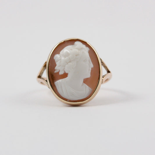 antique 9ct gold sardonyx shell cameo ring cg&s