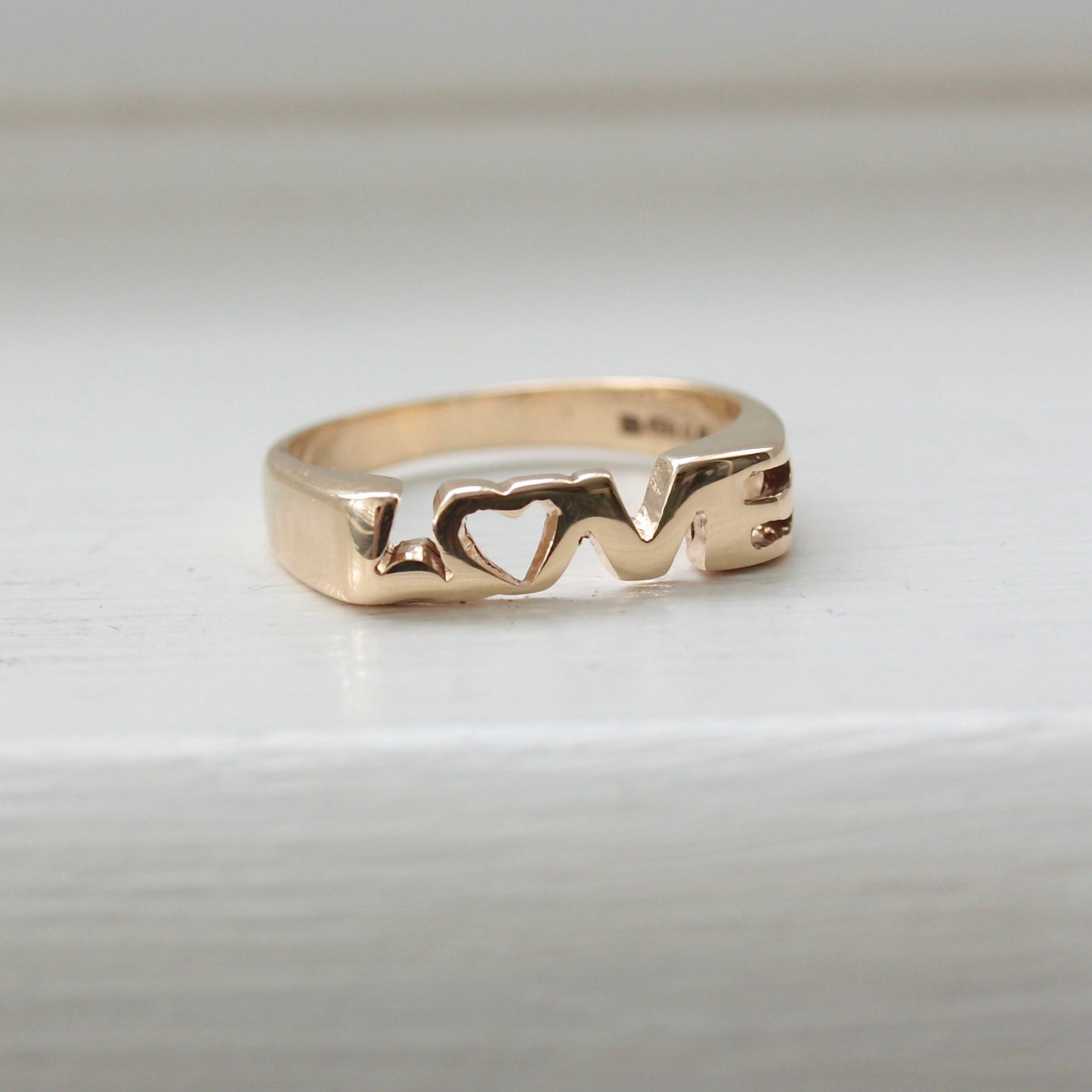 Vintage 9ct Gold 'LOVE' Ring, 1986