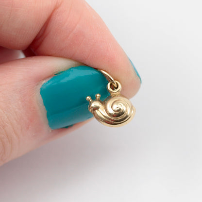 Small Vintage 9ct Gold Snail Charm