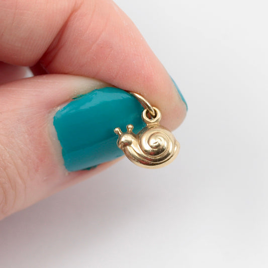 Small Vintage 9ct Gold Snail Charm