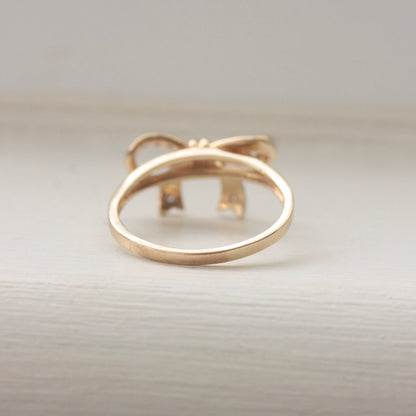 Pre-owned 9ct Gold and Diamond Bow Ring