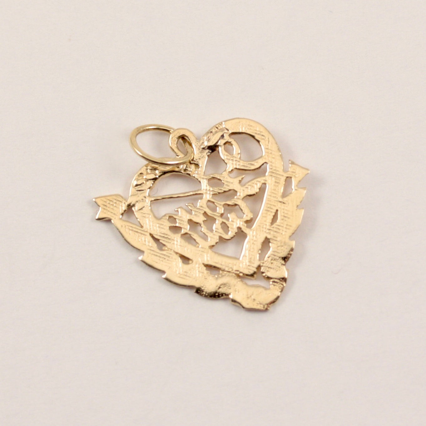 Vintage 'I Love You' Heart and Arrow Pendant