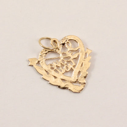 Vintage 'I Love You' Heart and Arrow Pendant
