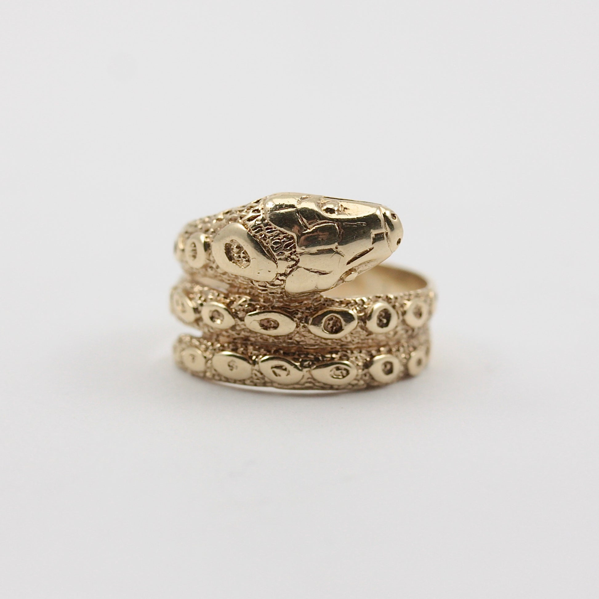 Vintage 9ct Gold Snake Ring, 1974