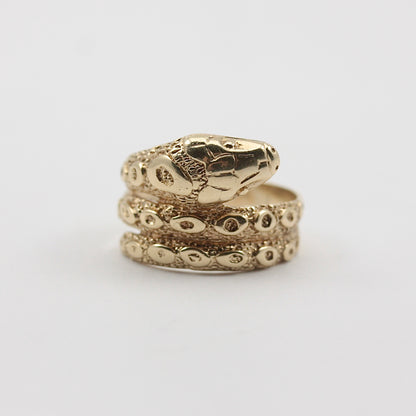 Vintage 9ct Gold Snake Ring, 1974