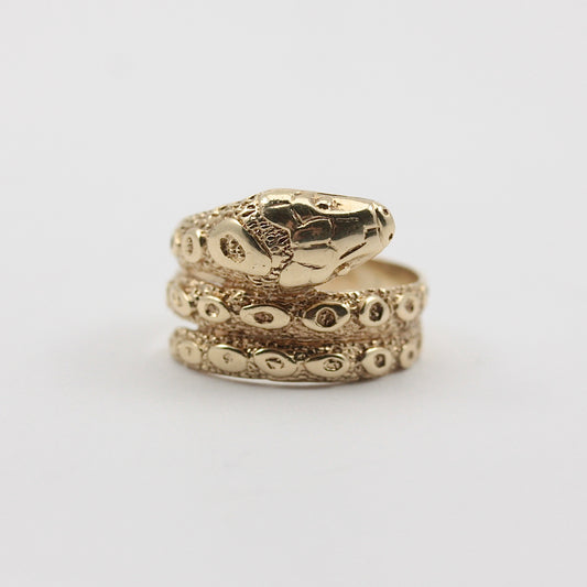 Vintage 9ct Gold Snake Ring, 1974