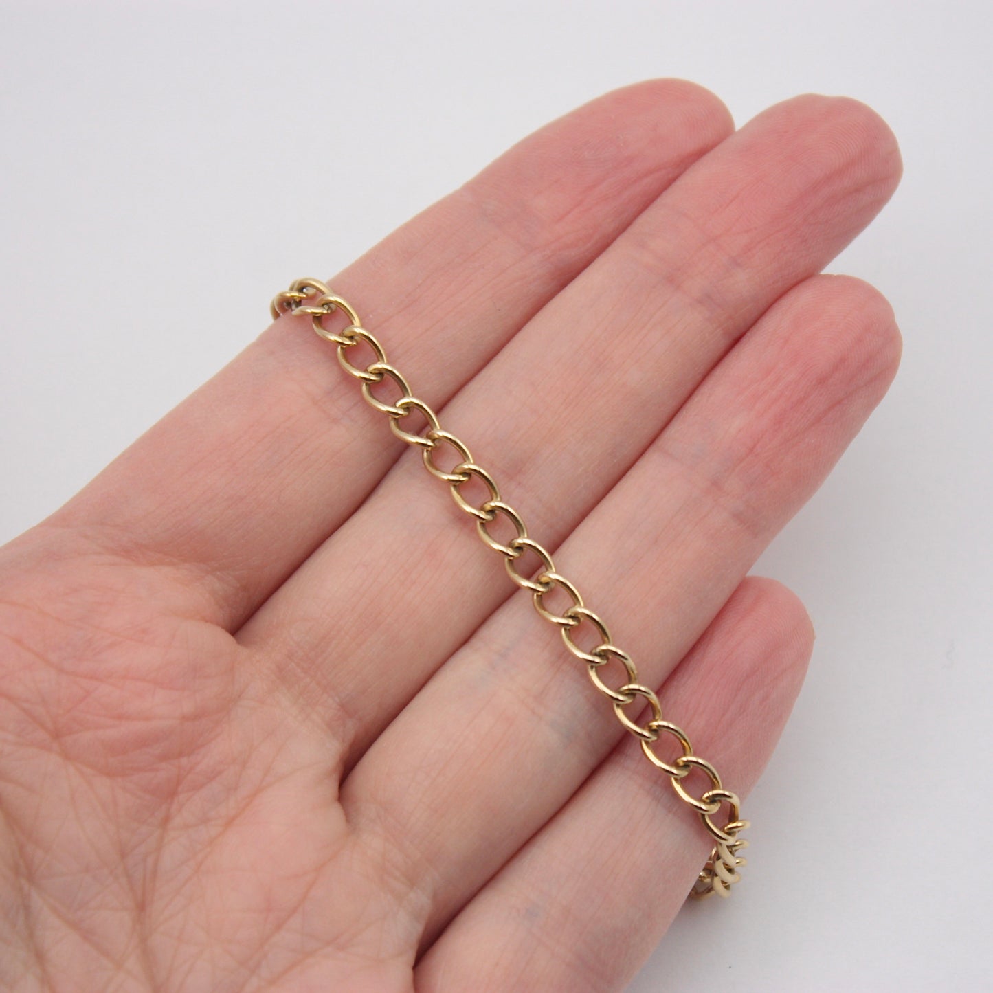 Vintage 9ct Gold Open Curb Link Bracelet, 1975