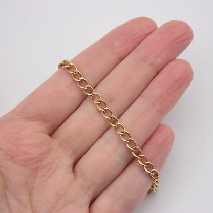 Vintage 9ct Gold Open Curb Link Bracelet, 1975