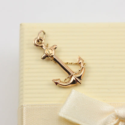 Vintage 9ct Gold Anchor Charm / Pendant