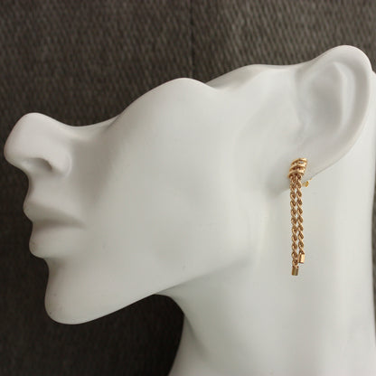 Vintage 9ct Gold Rope Chain Tassel Earrings