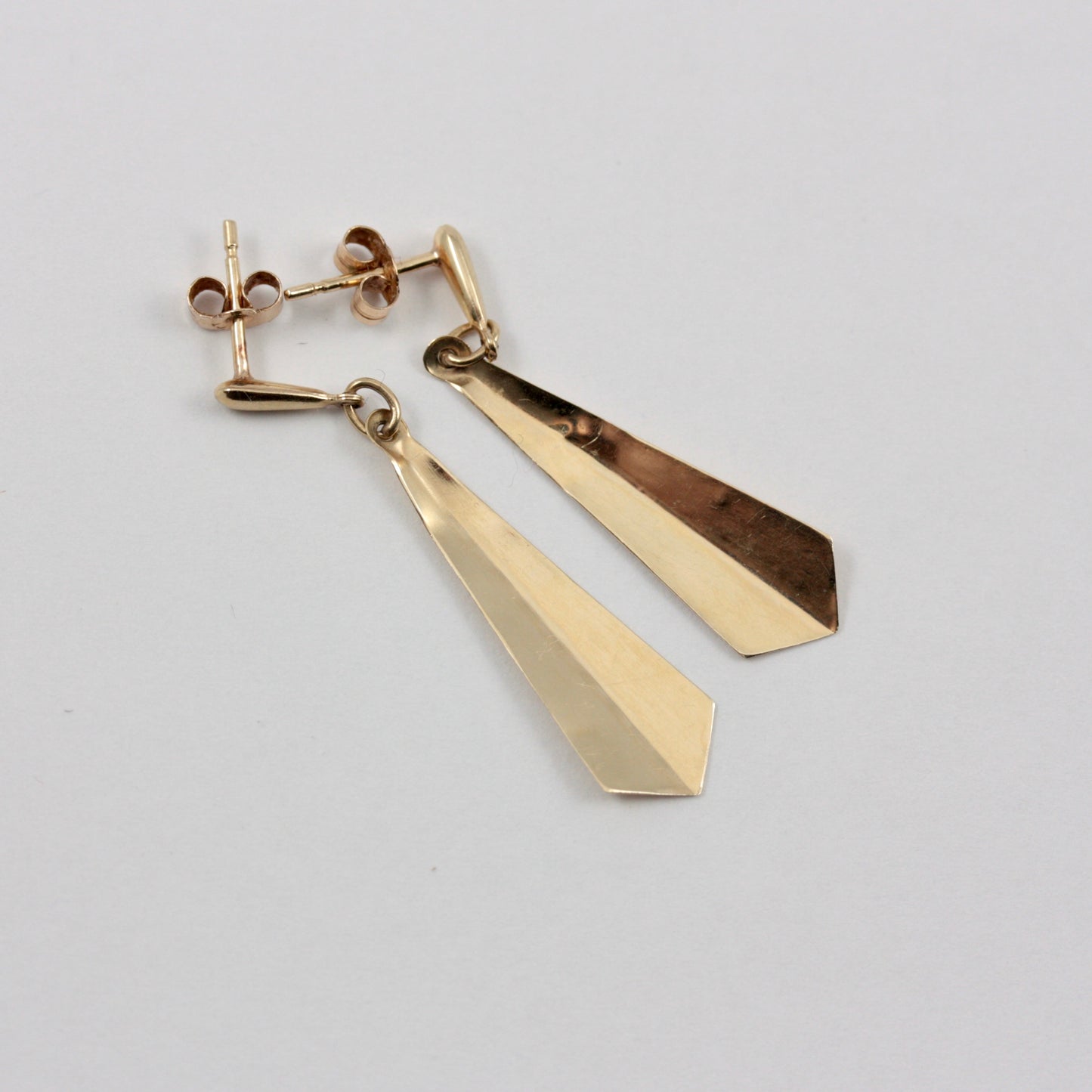 Vintage 9ct Gold Hammered Effect Dangle Earrings, 1980s
