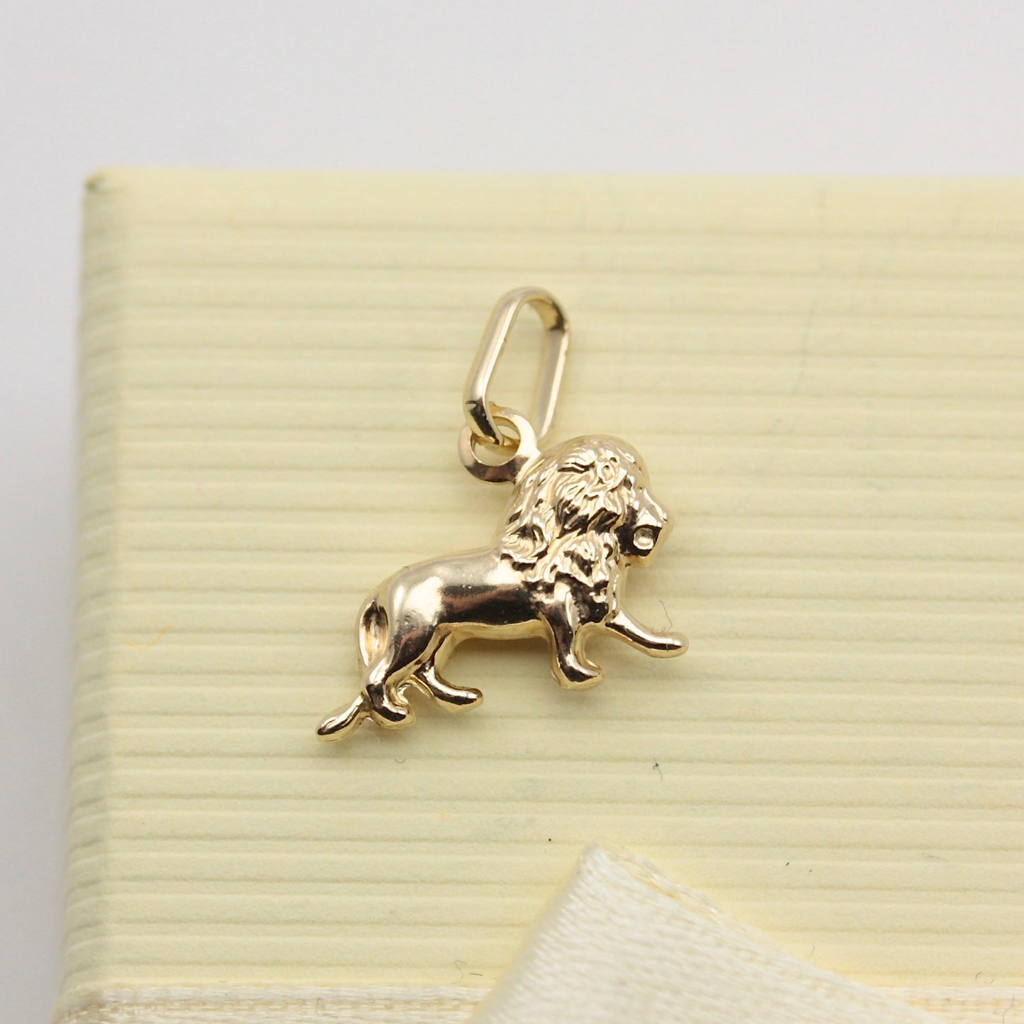Tiny 9ct Gold Lion Charm