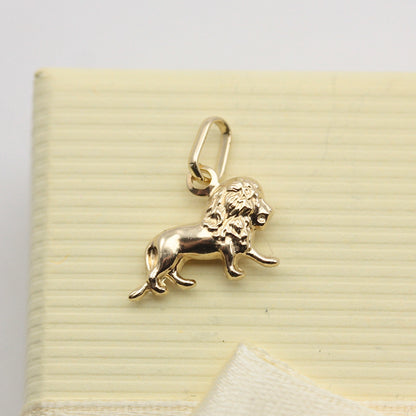 Tiny 9ct Gold Lion Charm