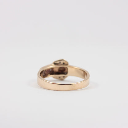 9ct Yellow Gold and Diamond Buckle Ring